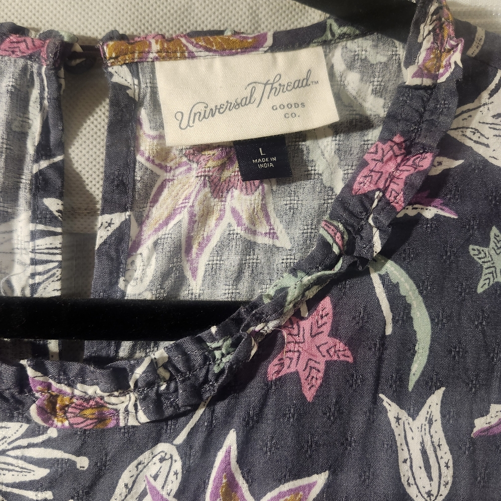 Universal Thread Navy Floral Maxi Dress with Pink and Cream Flowers - Picture 2 of 6